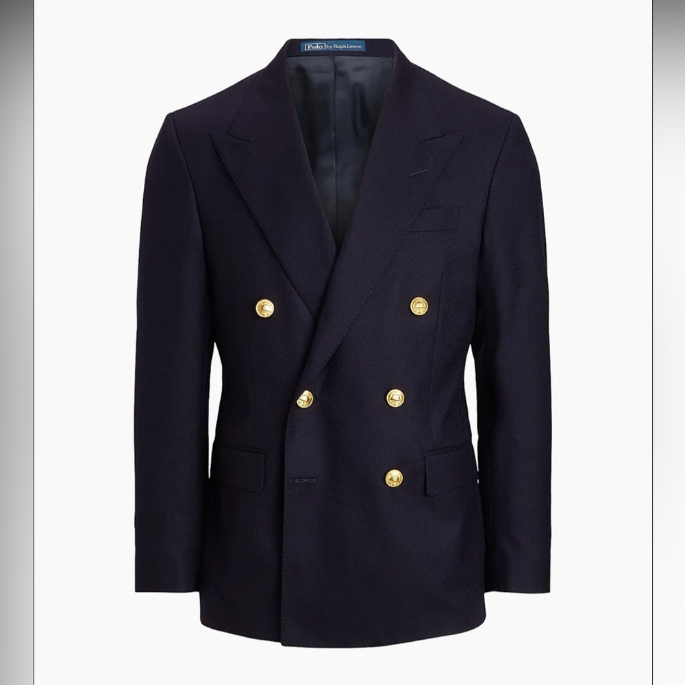 Ralph Lauren Navy Blazer with Gold Accents